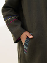 Juniper Linen Coat - Olive Charcoal