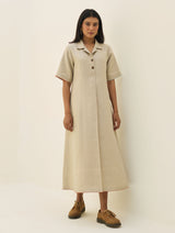 Aster Thick Linen Dress - Natural