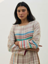 Fiona Merino Wool Pleated Dress - Beige