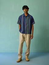 Heath Camp Collar Linen Shirt - Indigo