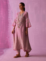 Afra Hand-Embroidered Kurta - Lavender