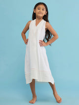 Ita Pleated Linen Dress - White