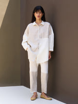 Zaha Metallic Linen Co-ord Set - Ivory