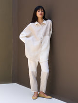 Zaha Metallic Linen Co-ord Set - Ivory