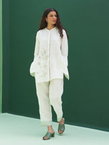 Noi Hand-Embroidered Linen Co-ord Set - Ivory