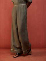 Shiro Stripe Linen Co-ord Set - Grey