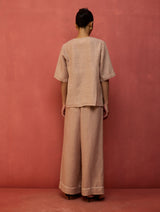 Shiro Stripe Linen Co-ord Set - Dusty Rose
