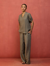 Hoshi Linen Top - Grey