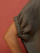 Hoshi Linen Top - Grey