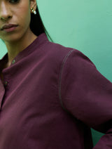 Anaya Linen Co-ord Set - Wine