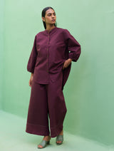 Lenora Classic Linen Shirt - Wine