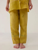 Aboli Patchwork Linen Co-ord Set - Ochre
