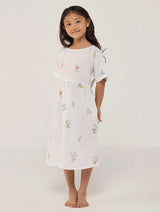 Rasa Floral Printed Linen Dress - White
