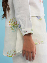 Leina A- Line Linen Co-ord Set - White