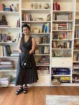 Maya Linen Wrap Dress - Charcoal