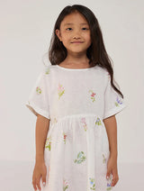 Rasa Floral Printed Linen Dress - White