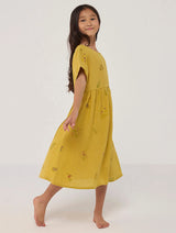 Rasa Floral Printed Linen Dress - Ochre