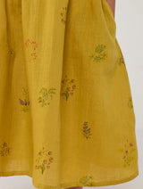 Rasa Floral Printed Linen Dress - Ochre