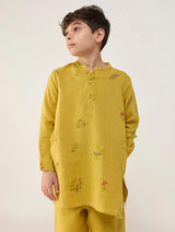 Jay Forever Linen Kurta Set - Ochre