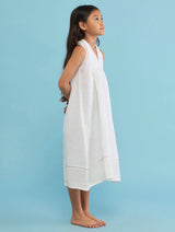 Ita Pleated Linen Dress - White