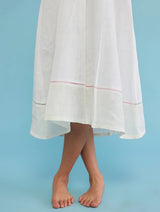 Ita Pleated Linen Dress - White