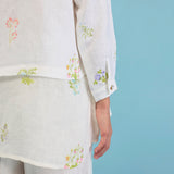 Leina A- Line Linen Co-ord Set - White