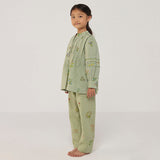 Akavi Pleated Floral Linen Co-ord Set - Mint