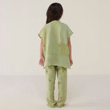 Aboli Patchwork Linen Co-ord Set - Mint