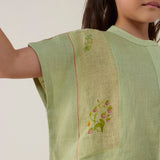 Aboli Patchwork Linen Co-ord Set - Mint