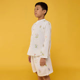 Akio Floral Linen Co-ord Set - White