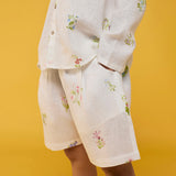 Akio Floral Linen Co-ord Set - White