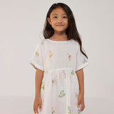 Rasa Floral Printed Linen Dress - White