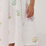 Rasa Floral Printed Linen Dress - White