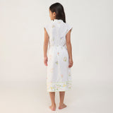Mema Shawl Printed Collar Linen Dress - White