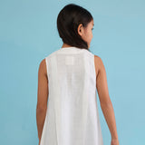 Ita Pleated Linen Dress - White
