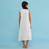 Ita Pleated Linen Dress - White