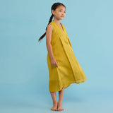 Ita Pleated Linen Dress - Ochre