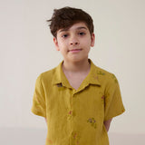Kabo Floral Linen Shirt - Ochre
