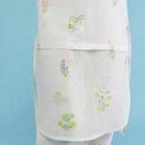 Aneya Patchwork Floral Linen Kurta Set - White