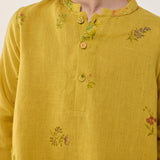 Jay Forever Linen Kurta Set - Ochre