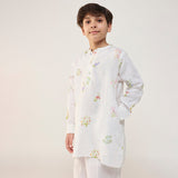 Jay Forever Linen Kurta Set - White