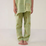 Nama Floral Linen Pant - Mint