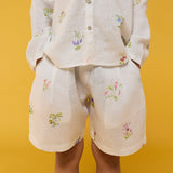 Kimi Timeless Linen Shorts - White