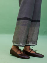 Makayla Gotapatti Linen Pant - Grey