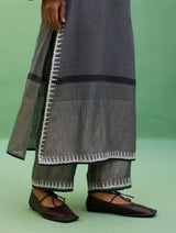 Susie Gotapatti Linen Kurta - Metallic Grey