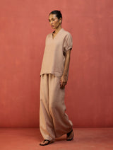 Hoshi Linen Top - Dusty Rose
