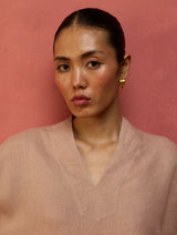 Hoshi Linen Top - Dusty Rose