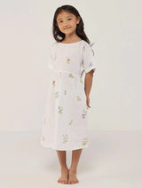 Rasa Floral Printed Linen Dress - White