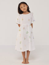 Rasa Floral Printed Linen Dress - White