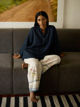 Rema Floral Pant - Ivory